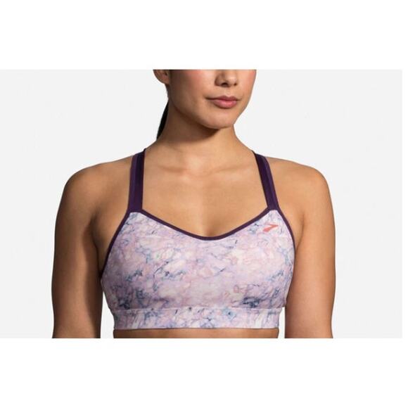 New NWT Brooks Uprise Crossback Quartz Marble Large A/B Cup Medium Impact - Picture 1 of 7